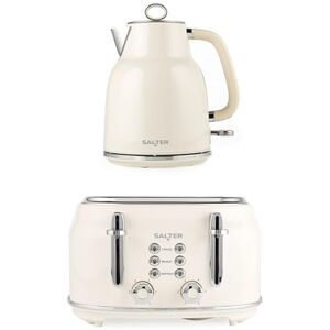 Salter Cream Retro Kettle & Toaster Set - Kitchen Appliance Salter Cream Retro Kettle & Toaster Set - Kitchen Appliance