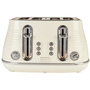 HADEN Devon Cream 4 Slice Toaster 6 Browning Settings, 4 Slice Toaster with Wide Slots, Toaster 4 Slice with Defrost, Reheat And Cancel Settings HADEN Devon Cream 4 Slice Toaster 6 Browning Settings, 4 Slice Toaster with Wide Slots, Toaster 4 Slice with Defrost, Reheat And Cancel Settings