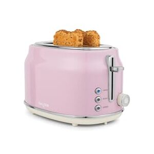 Salter Retro Pink 2-Slice Toaster Wide Slots, 6 Browning Levels, Defrost, Reheat & Cancel, High-Lift Eject, Removable Crumb Tray, Self-Centring, Anti-Jam Function, For Bagels, Vintage Design, 815W Salter Retro Pink 2-Slice Toaster Wide Slots, 6 Browning Levels, Defrost, Reheat & Cancel, High-Lift Eject, Removable Crumb Tray, Self-Centring, Anti-Jam Function, For Bagels, Vintage Design, 815W