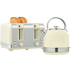 HOMCOM Stainless Steel Kettle and Toaster Set, 1.7L 3000W Cordless Fast Boil Kettle, 4 Slice Toaster Kitchen Set with 7 Level Browning Controls, Defrost, Reheat and Crumb Tray, Cream White HOMCOM Stainless Steel Kettle and Toaster Set, 1.7L 3000W Cordless Fast Boil Kettle, 4 Slice Toaster Kitchen Set with 7 Level Browning Controls, Defrost, Reheat and Crumb Tray, Cream White