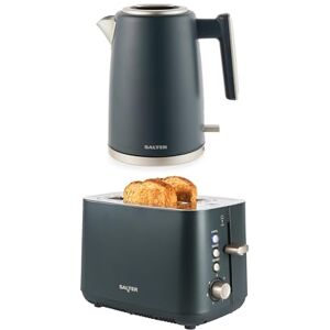 Salter Marino Kettle & Toaster Set – 3KW Rapid Boil Kettle with Limescale Filter & Auto Shut-Off/Boil Dry Protection, 925W 2-Slice Toaster with High-Lift Eject, Defrost/Reheat/Cancel & Crumb Tray Salter Marino Kettle & Toaster Set – 3KW Rapid Boil Kettle with Limescale Filter & Auto Shut-Off/Boil Dry Protection, 925W 2-Slice Toaster with High-Lift Eject, Defrost/Reheat/Cancel & Crumb Tray