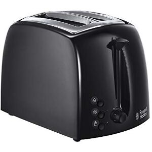 Russell Hobbs Textures 2 Slice Toaster (Extra Wide Slots, 6 Browning levels, Frozen, cancel & reheat function with indicator lights, Removable crumb tray, 850W, Black matt & high gloss finish) 21641 Russell Hobbs Textures 2 Slice Toaster (Extra Wide Slots, 6 Browning levels, Frozen, cancel & reheat function with indicator lights, Removable crumb tray, 850W, Black matt & high gloss finish) 21641