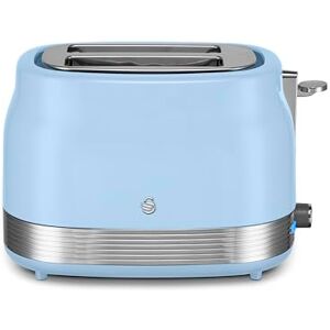 Swan ST19028BLU Retro 2 Slice Toaster with 6 Browning Levels for Toast, Bagels, Breakfast Muffins, Defrost/Reheat/Cancel, Hidden Cord Storage, Non-Slip Feet, 930W, Blue Swan ST19028BLU Retro 2 Slice Toaster with 6 Browning Levels for Toast, Bagels, Breakfast Muffins, Defrost/Reheat/Cancel, Hidden Cord Storage, Non-Slip Feet, 930W, Blue