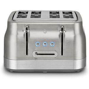 Swan ST19029SS Retro 4 Slice Toaster with 7 Browning Levels, Removable Crumb Trays, Defrost, Reheat and Cancel Functions, Hidden Cord Storage, Non-Slip Feet, 1860W, Stainless Steel Swan ST19029SS Retro 4 Slice Toaster with 7 Browning Levels, Removable Crumb Trays, Defrost, Reheat and Cancel Functions, Hidden Cord Storage, Non-Slip Feet, 1860W, Stainless Steel