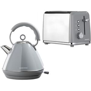 Daewoo Kensington Collection, Kettle And Toaster Set, 1.7 Litre Pyramid Kettle With Matching 2 Slice Toaster, Safety Features, Easy Cleaning, Cohesive Kitchen Set, Grey Daewoo Kensington Collection, Kettle And Toaster Set, 1.7 Litre Pyramid Kettle With Matching 2 Slice Toaster, Safety Features, Easy Cleaning, Cohesive Kitchen Set, Grey