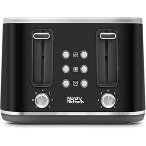 Morphy Richards Motive 4 Slice Toaster, Browning Controls, Reheat, Cancel & Defrost Settings, Bread Lever, Removeable Crumb Tray, Electromagnet Cover, 1600W, Black, 242801 Morphy Richards Motive 4 Slice Toaster, Browning Controls, Reheat, Cancel & Defrost Settings, Bread Lever, Removeable Crumb Tray, Electromagnet Cover, 1600W, Black, 242801