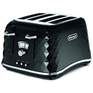 DeLonghi Brilliante 4-slot toaster, reheat, defrost & 6 browning settings, removable crumb tray, CTJ4003BK, Black DeLonghi Brilliante 4-slot toaster, reheat, defrost & 6 browning settings, removable crumb tray, CTJ4003BK, Black