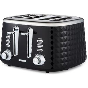 GEEPAS Argyle 4 Slice Toaster 7 Browning Levels with Cancel Defrost Reheat For Thin Small Bread Slice 2 Independent Controls 2 Removable Crumb Trays High Lift 2 Yr Warranty 1750W Black GEEPAS Argyle 4 Slice Toaster 7 Browning Levels with Cancel Defrost Reheat For Thin Small Bread Slice 2 Independent Controls 2 Removable Crumb Trays High Lift 2 Yr Warranty 1750W Black