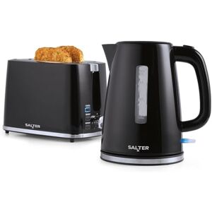 Salter COMBO-9133 Deco Kettle and Toaster Set – Rapid Boil 3 kW Kettle With Removable Limescale Filter, 2-Slice Wide Slot Electric Toaster, Crumb Tray, Self-Centring, Water Level Indicator, Black Salter COMBO-9133 Deco Kettle and Toaster Set – Rapid Boil 3 kW Kettle With Removable Limescale Filter, 2-Slice Wide Slot Electric Toaster, Crumb Tray, Self-Centring, Water Level Indicator, Black