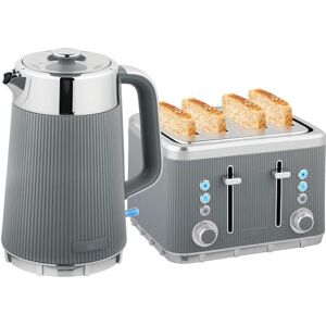 HOMCOM Electric Stainless Steel Kettle and Toaster Set, 3000W 1.7L UK Strix Thermostat Fast Boil Kettle w/Limescale Filter, Cool Touch Body, 4 Slice Toaster with 7 Browning Levels, Crumb Tray, Grey HOMCOM Electric Stainless Steel Kettle and Toaster Set, 3000W 1.7L UK Strix Thermostat Fast Boil Kettle w/Limescale Filter, Cool Touch Body, 4 Slice Toaster with 7 Browning Levels, Crumb Tray, Grey