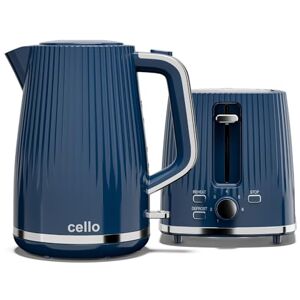 Cello Blue Breakfast Bundle: 1.7L 3000W Rapid Boil Kettle with Auto Shutoff, Cordless & Washable Filter 850W 2 Slice Toaster with Wide Slots, 7 Browning Levels, High Lift & Illuminated Controls Cello Blue Breakfast Bundle: 1.7L 3000W Rapid Boil Kettle with Auto Shutoff, Cordless & Washable Filter 850W 2 Slice Toaster with Wide Slots, 7 Browning Levels, High Lift & Illuminated Controls