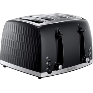 Russell Hobbs Honeycomb 4 Slice Toaster (Independent & Extra wide slots with high lift, 6 Browning levels, Frozen/Cancel/Reheat function, Removable crumb tray, 1500W, Black textured high gloss) 26071 Russell Hobbs Honeycomb 4 Slice Toaster (Independent & Extra wide slots with high lift, 6 Browning levels, Frozen/Cancel/Reheat function, Removable crumb tray, 1500W, Black textured high gloss) 26071