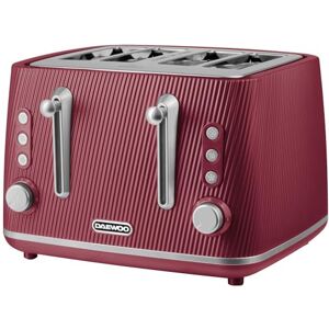 Daewoo Cascade 4 Slice Toaster – Ruby Ribbed Finish, Dual Independent Controls, Adjustable Browning, Cancel, Reheat & Defrost Functions, Removable Crumb Trays Daewoo Cascade 4 Slice Toaster – Ruby Ribbed Finish, Dual Independent Controls, Adjustable Browning, Cancel, Reheat & Defrost Functions, Removable Crumb Trays