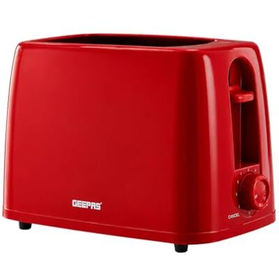 Geepas - 2 Slice Red - Wide Slot - Reheat - Toaster Geepas - 2 Slice Red - Wide Slot - Reheat - Toaster