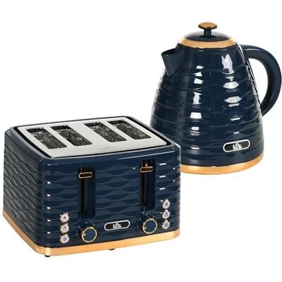 HOMCOM Kettle and Toaster Set - 1.7L Rapid Boil & 4 Slice - Kitchen Appliance HOMCOM Kettle and Toaster Set - 1.7L Rapid Boil & 4 Slice - Kitchen Appliance