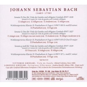 Bach: Sonatas For Viola Da Gam Bach: Sonatas For Viola Da Gam