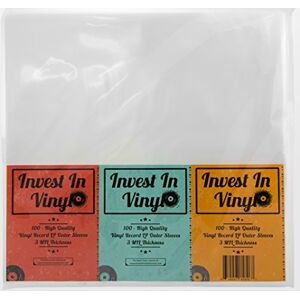 Invest In Vinyl 100 Clear Plastic Protective LP Outer Sleeves 3 Mil. Vinyl Record Sleeves Album Covers 12.75" x 12.5" Provide Your LP Collection with The Proper Protection Invest In Vinyl 100 Clear Plastic Protective LP Outer Sleeves 3 Mil. Vinyl Record Sleeves Album Covers 12.75" x 12.5" Provide Your LP Collection with The Proper Protection