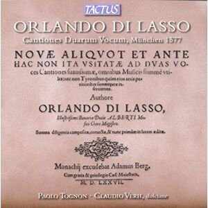 Orlando di Lasso: Cantiones Duarum Vocum, Munich 1577 Orlando di Lasso: Cantiones Duarum Vocum, Munich 1577