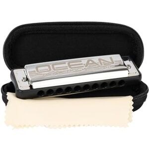 CASCHA Ocean Rock Harmonica E-Major in black Professional, diatonic 10-hole harmonica High-quality reeds made of phosphor-bronze With soft case and cleaning cloth CASCHA Ocean Rock Harmonica E-Major in black Professional, diatonic 10-hole harmonica High-quality reeds made of phosphor-bronze With soft case and cleaning cloth