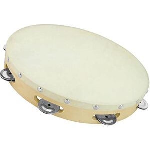 Tiger TAM91-12 12" / 30.5cm Single Row Tambourine Wooden with Rawhide Head Tiger TAM91-12 12" / 30.5cm Single Row Tambourine Wooden with Rawhide Head