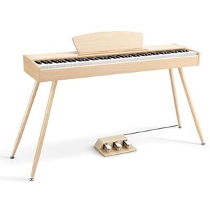 Donner DDP-80 Digital Piano Keyboard 88 Keys Weighted, Hammer Action II, Home Electric Piano Full Size with Stand, Triple Pedal, MIDI Connecting and Headphone Interface, Light Wood Color Donner DDP-80 Digital Piano Keyboard 88 Keys Weighted, Hammer Action II, Home Electric Piano Full Size with Stand, Triple Pedal, MIDI Connecting and Headphone Interface, Light Wood Color