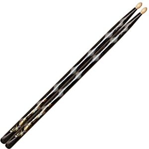 Vater Colour Wrap 5A Wood Tip Drum Sticks Black Optic Vater Colour Wrap 5A Wood Tip Drum Sticks Black Optic