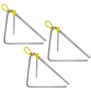 Tiger TRI14-3-MT 20CM (8") Heavy-Duty Steel Triangle Instrument, Complete with Rubberised Handle and Beater, Ideal for Early Development of Rhythm and Primary School Use, Pack of 3 Tiger TRI14-3-MT 20CM (8") Heavy-Duty Steel Triangle Instrument, Complete with Rubberised Handle and Beater, Ideal for Early Development of Rhythm and Primary School Use, Pack of 3