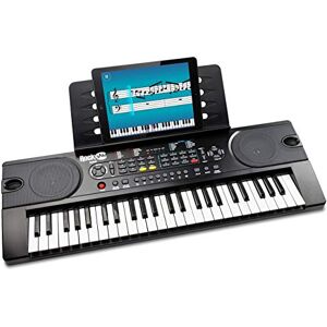 RockJam 49 Key Keyboard Piano with Power Supply, Sheet Music Stand, Piano Note Stickers & Simply Piano Lessons. RockJam 49 Key Keyboard Piano with Power Supply, Sheet Music Stand, Piano Note Stickers & Simply Piano Lessons.