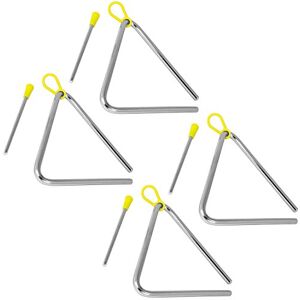 Tiger TRI7-4-MT 15CM (6") Heavy-Duty Steel Triangle Instrument, Complete with Rubberised Handle and Beater, Ideal for Early Development of Rhythm and Primary School Use, Pack of 4 Tiger TRI7-4-MT 15CM (6") Heavy-Duty Steel Triangle Instrument, Complete with Rubberised Handle and Beater, Ideal for Early Development of Rhythm and Primary School Use, Pack of 4