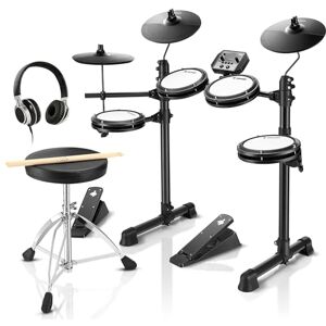 Donner DED-80 Electric Drum Kit, Electronic Drum Sets for Beginner with 4 Quiet Mesh Drum Pads, 2 Switch Pedal, 180+ Sounds, Throne, On-Ear Headphones, Sticks, and Melodics Lessons Included Black Donner DED-80 Electric Drum Kit, Electronic Drum Sets for Beginner with 4 Quiet Mesh Drum Pads, 2 Switch Pedal, 180+ Sounds, Throne, On-Ear Headphones, Sticks, and Melodics Lessons Included Black