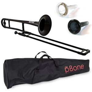 PBONE Plastic Trombone with Mouthpiece and Carry Bag Bb Student Beginner Black, 1BLK PBONE Plastic Trombone with Mouthpiece and Carry Bag Bb Student Beginner Black, 1BLK
