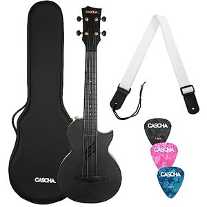 CASCHA Concert Ukulele Set Carbon Fiber Carbon Ukulele Starter Kit with 3 Picks and Bag Ukulele Set Fluorocarbon Strings Small Hawaiian Guitar for Beginners and Advanced Black CASCHA Concert Ukulele Set Carbon Fiber Carbon Ukulele Starter Kit with 3 Picks and Bag Ukulele Set Fluorocarbon Strings Small Hawaiian Guitar for Beginners and Advanced Black