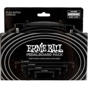 Ernie Ball Flex Patch Cables Pedalboard Multi-Pack Black Ernie Ball Flex Patch Cables Pedalboard Multi-Pack Black