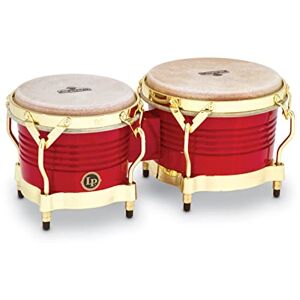 Latin Percussion LP Matador Wood Bongo Red Gold Hardware M201-RW Latin Percussion LP Matador Wood Bongo Red Gold Hardware M201-RW