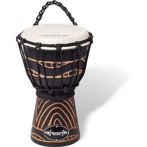 World Rhythm 30cm (12”) Djembe Drum with 7" Goatskin Head – Rope Tuned Hand Carved African Style Drum, Swirl Black Finish for Performers, Drum Circles, Group Workshops World Rhythm 30cm (12”) Djembe Drum with 7" Goatskin Head – Rope Tuned Hand Carved African Style Drum, Swirl Black Finish for Performers, Drum Circles, Group Workshops