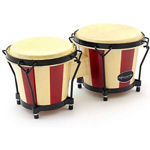 World Rhythm BON14 Oak Bongos – 6” & 7” Heads in Natural and Red Stripe Finish, Great for School Percussion World Rhythm BON14 Oak Bongos – 6” & 7” Heads in Natural and Red Stripe Finish, Great for School Percussion