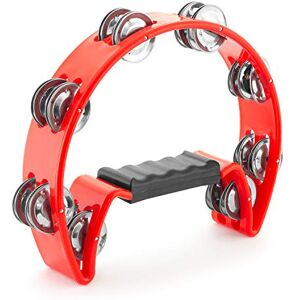 Tiger TAM14-RD Half-Moon Tambourine Sixteen Pairs of Jingles Red Tiger TAM14-RD Half-Moon Tambourine Sixteen Pairs of Jingles Red