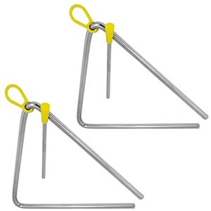 Tiger TRI14-2-MT 20CM (8") Heavy-Duty Steel Triangle Instrument, Complete with Rubberised Handle and Beater, Ideal for Early Development of Rhythm and Primary School Use, Pack of 2 Tiger TRI14-2-MT 20CM (8") Heavy-Duty Steel Triangle Instrument, Complete with Rubberised Handle and Beater, Ideal for Early Development of Rhythm and Primary School Use, Pack of 2