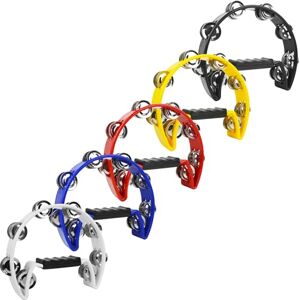 A-Star Half Moon Tambourine, Double Jingle Bell Cutaway with Ergonomic Grip Handle Singers, Bands, Musicians, Music Classes Pack of x10 Mixed Colours A-Star Half Moon Tambourine, Double Jingle Bell Cutaway with Ergonomic Grip Handle Singers, Bands, Musicians, Music Classes Pack of x10 Mixed Colours