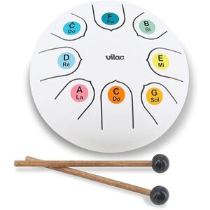 Vilac Tongue Drum, Metal Percussion Instrument with Zen Sound, Ideal for Introducing Children to Music, Includes Sheet Music and Explanatory Sheet, Musical Educational Toy, Unisex, 16cm, White Vilac Tongue Drum, Metal Percussion Instrument with Zen Sound, Ideal for Introducing Children to Music, Includes Sheet Music and Explanatory Sheet, Musical Educational Toy, Unisex, 16cm, White