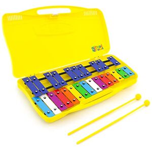 Mad About XYL50-CL 25-Note Chromatic Glockenspiel & Two Beaters Yellow Case Ideal Introduction to Musical Harmony Metallophone Xylophone Mad About XYL50-CL 25-Note Chromatic Glockenspiel & Two Beaters Yellow Case Ideal Introduction to Musical Harmony Metallophone Xylophone
