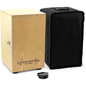 Tiger World Rhythm Natural Cajon Drum with Adjustable Snare & Foot Tambourine Tiger World Rhythm Natural Cajon Drum with Adjustable Snare & Foot Tambourine