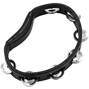 Meinl Percussion Headliner Hand Tambourine 1-Row Tambourine With Curved Handle ABS Plastic / Steel, Black / Silver (HTBK) Meinl Percussion Headliner Hand Tambourine 1-Row Tambourine With Curved Handle ABS Plastic / Steel, Black / Silver (HTBK)