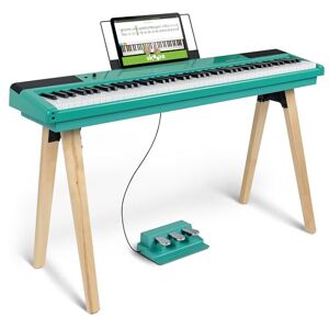 Alesis Recital Home Digital Piano with 88 Hammer Action Weighted Keys, Stand, Pedals and Lessons, Turquoise Alesis Recital Home Digital Piano with 88 Hammer Action Weighted Keys, Stand, Pedals and Lessons, Turquoise