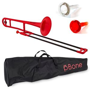 PBONE 1R Plastic Trombone with Mouthpiece and Carry Bag Bb Student Beginner Red, 14.0 in*38.0 in*11.0 in PBONE 1R Plastic Trombone with Mouthpiece and Carry Bag Bb Student Beginner Red, 14.0 in*38.0 in*11.0 in