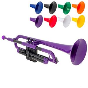 PINSTRUMENTS pTrumpet Plastic Trumpet with 3C and 5C Mouthpiece and Carry Bag Bb Student Purple PINSTRUMENTS pTrumpet Plastic Trumpet with 3C and 5C Mouthpiece and Carry Bag Bb Student Purple