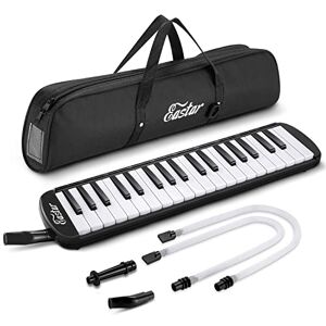 Eastar 37 Keys Melodica Instrument, Soprano Melodica Air Piano Keyboard Pianica with 2 Soft Long Tubes, Short Mouthpieces, Carrying Bag, Black Eastar 37 Keys Melodica Instrument, Soprano Melodica Air Piano Keyboard Pianica with 2 Soft Long Tubes, Short Mouthpieces, Carrying Bag, Black