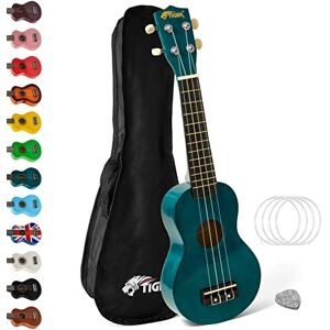 Tiger 2501-BL Soprano Ukulele – optimal for Beginners and Schools – Includes Case, Felt Pick, and Spare Strings Now with Aquila Strings – Blue Tiger 2501-BL Soprano Ukulele – optimal for Beginners and Schools – Includes Case, Felt Pick, and Spare Strings Now with Aquila Strings – Blue