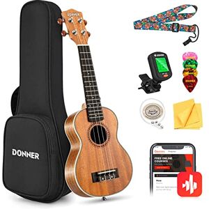 Donner Soprano Ukulele Beginner Kit 21 Inch Mahogany Wood Adult Starter Set with Free Online Lessons and Nylon Strings Donner Soprano Ukulele Beginner Kit 21 Inch Mahogany Wood Adult Starter Set with Free Online Lessons and Nylon Strings