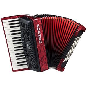 Hohner A16732 Bravo Line Facelift III -96 Bass Chromatic Piano Accordion with Gig Bag, Red Hohner A16732 Bravo Line Facelift III -96 Bass Chromatic Piano Accordion with Gig Bag, Red